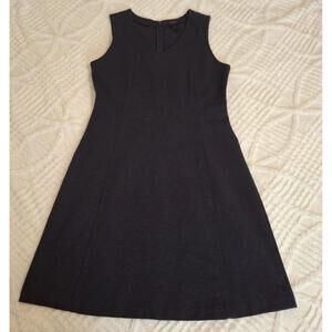 Ann Taylor Size 10 Stretch Cotton Dress Sleeveless Charcoal Gray Back Zip